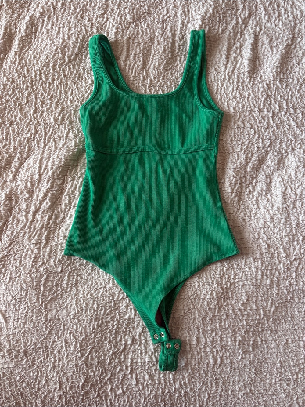 Reoria Emerald Green Ribbed One-Piece Bodysuit